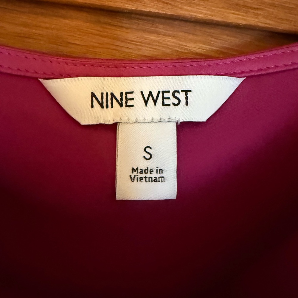Nine West Women's Fuchsia Satin Cowl Neck Camisole - Picture 3 of 5